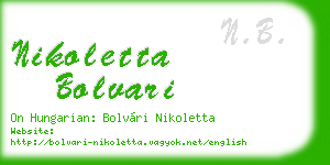 nikoletta bolvari business card